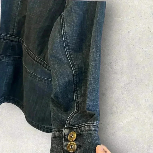 Mwah Jeans Denim Jacket women's plus size 1X medium wash with pockets - Picture 7 of 10